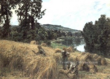  Mois Peintre - La Moisson près de la Marne scènes rurales paysan Léon Augustin Lhermitte